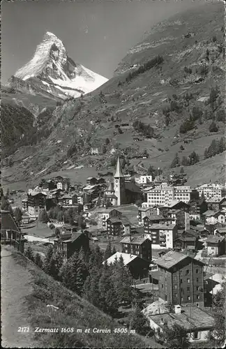 hw01866 Zermatt VS Gesamtansicht Kategorie. Zermatt Alte Ansichtskarten