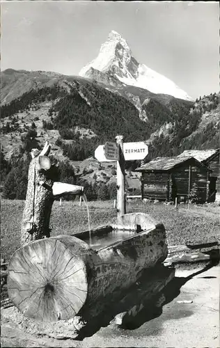 hw02827 Zermatt VS Brunnen Winkelmatten Matterhorn Kategorie. Zermatt Alte Ansichtskarten