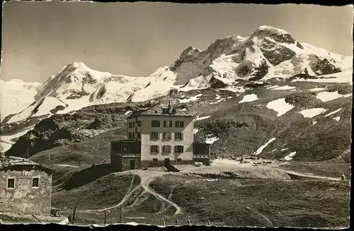 hw02854 Zermatt VS Hotel Schwarzsee Lyskamm Breithorn Kategorie. Zermatt Alte Ansichtskarten