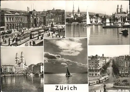 Zuerich Strassenbahn Segelboot  / Zuerich /Bz. Zuerich City