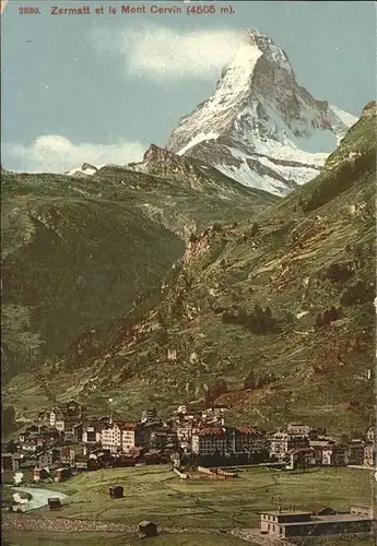 hw03707 Zermatt VS Mont Cervin Kategorie. Zermatt Alte Ansichtskarten
