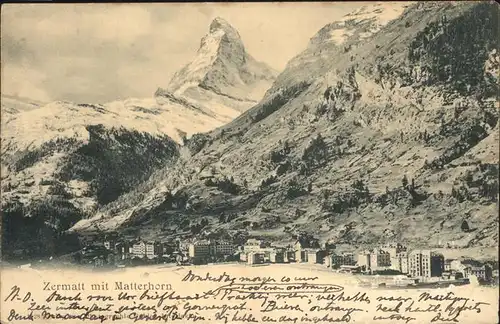 hw03947 Zermatt VS Matterhorn Kategorie. Zermatt Alte Ansichtskarten