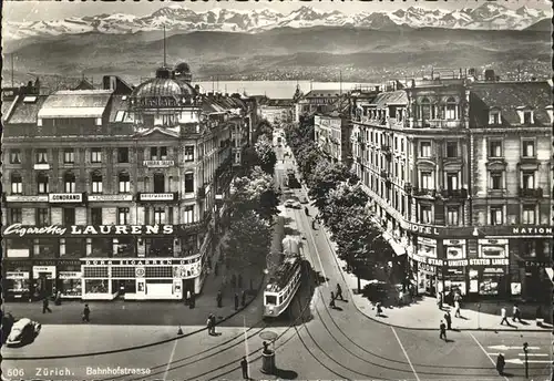 Zuerich Bahnhofstrasse, Alpen, Strassenbahn / Zuerich /Bz. Zuerich City