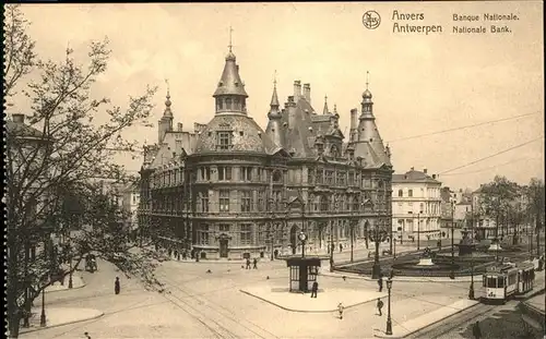 Anvers Antwerpen National Bank Strassenbahn 