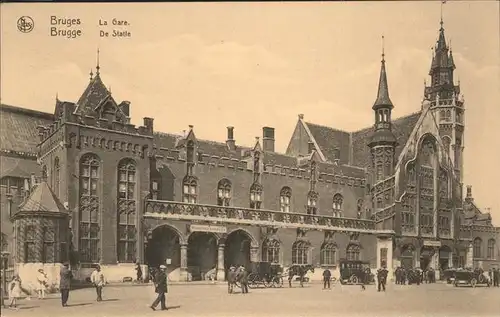 hw07942 Bruges Flandre La Gare Kutsche Kategorie.  Alte Ansichtskarten