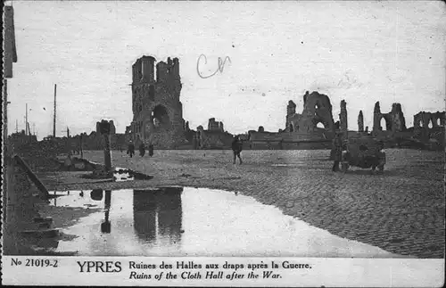 Ypres West-Vlaanderen Ruines des Halles Kat. 