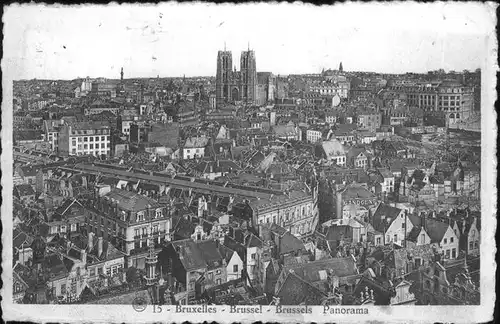hw11518 Bruxelles Bruessel Panorama Kategorie.  Alte Ansichtskarten