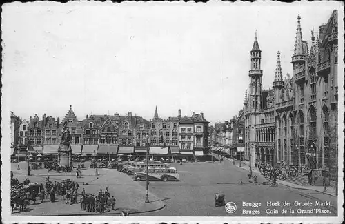 hw11556 Bruges Flandre Coin Grand Place Kategorie.  Alte Ansichtskarten