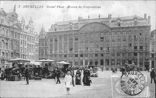 hw11582 Bruxelles Bruessel Grand Place Maison Corporation Kategorie.  Alte Ansichtskarten