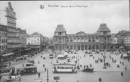 hw11652 Bruxelles Bruessel Gare Nord Place Rogier Strassenbahn Kategorie.  Alte Ansichtskarten