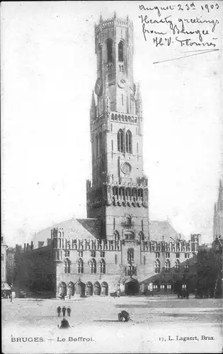 hw11698 Bruges Flandre Beffroi Kategorie.  Alte Ansichtskarten