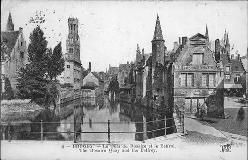 hw11724 Bruges Flandre Quai du Rosaire Beffroi Kategorie.  Alte Ansichtskarten