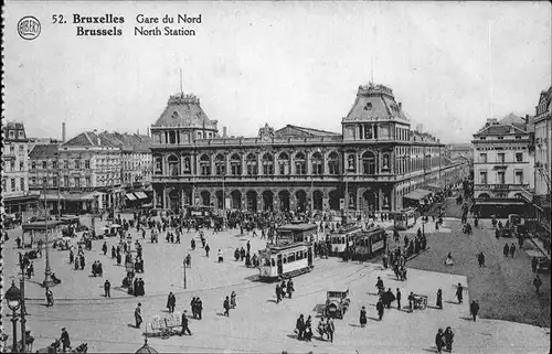 hw11733 Bruxelles Bruessel Gare Nord Strassenbahn Kategorie.  Alte Ansichtskarten