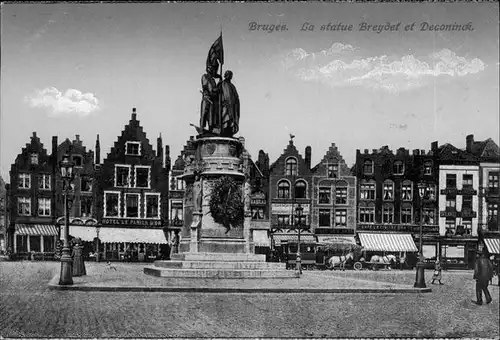 hw11749 Bruges Flandre Statue Breydel Deconinck Kategorie.  Alte Ansichtskarten