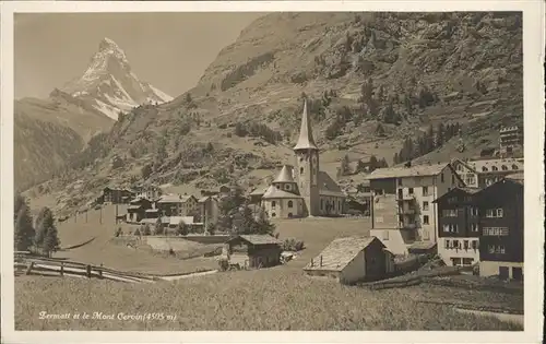 hw12652 Zermatt VS Mont Cervin Kategorie. Zermatt Alte Ansichtskarten