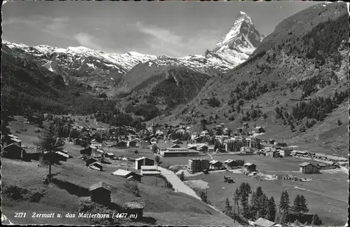 hw13805 Zermatt VS Matterhorn Kategorie. Zermatt Alte Ansichtskarten