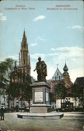 hw15090 Anvers Antwerpen Cathedrale 
Place Verte Kategorie.  Alte Ansichtskarten