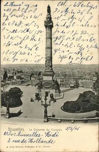 hw15112 Bruxelles Bruessel Colonne du Congrès Kategorie.  Alte Ansichtskarten