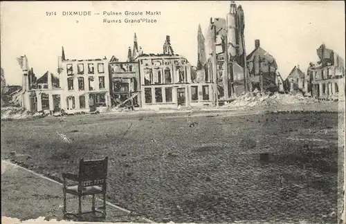 Dixmude West-Vlaanderen Ruines Grand`Place Kat. 