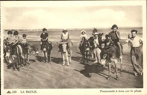 La Baule-sur-Mer Promenade a anes sur la plage