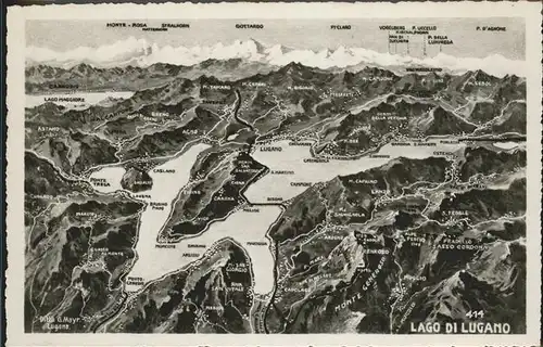 Lago di Lugano Ungebungskarte