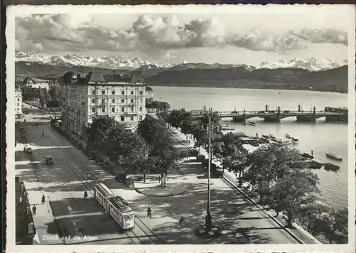 Zuerich Alpen Bruecke Tram Strassenbahn / Zuerich /Bz. Zuerich City