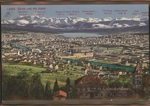 Zuerich Stadt und Alpen See / Zuerich /Bz. Zuerich City
