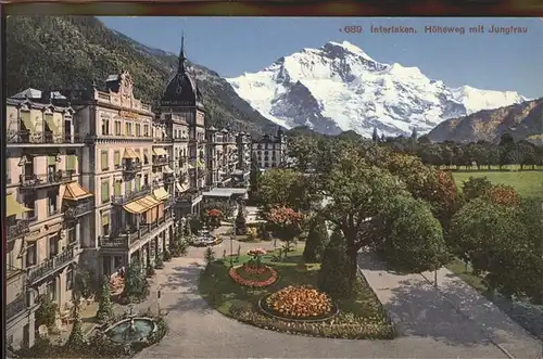 kk04924 Interlaken BE Hoeheweg mit Jungfrau Kategorie. Interlaken Alte Ansichtskarten