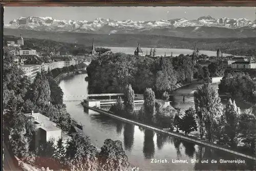 Zuerich Limmat Glarneralpen / Zuerich /Bz. Zuerich City