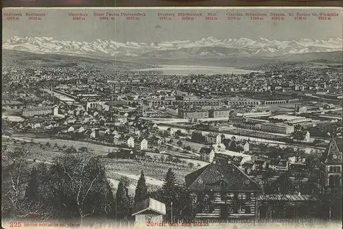 Zuerich Fliegeraufnahme Stadt See Alpen / Zuerich /Bz. Zuerich City