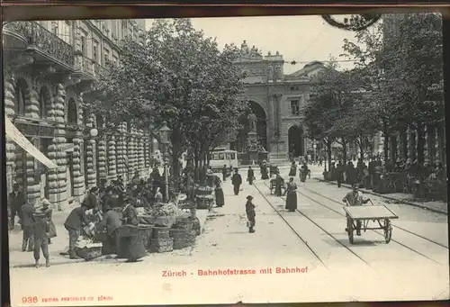 Zuerich Bahnhofstrasse Bahnhof Markt Strassenbahn  / Zuerich /Bz. Zuerich City