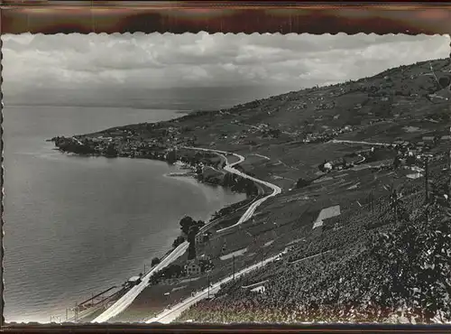 kk09351 Lavaux VD Panorama Lac Leman Rebhang Kategorie.  Alte Ansichtskarten