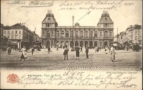 kk11408 Bruxelles Bruessel Gare du Nord Kategorie.  Alte Ansichtskarten