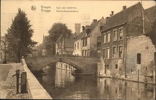 Bruges Flandre Brugge Marmerbewerkerskaal Quai Kat. 