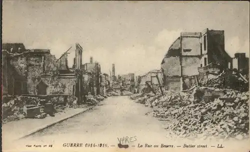 Ypres Rue au Beurre Zerst?rung Krieg Kat. 