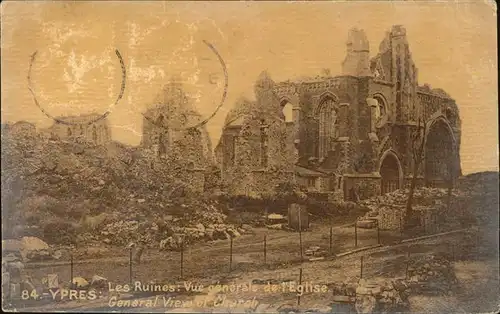 Ypres Les Ruines Eglise Kat. 