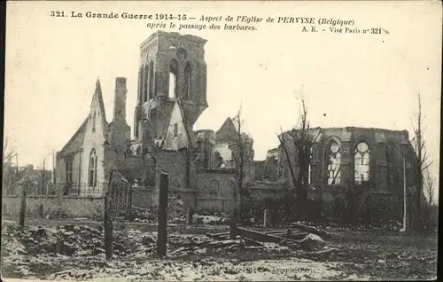 Pervyse Grande Guerre 1914 15 Zerst?rung Eglise