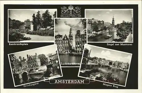 Amsterdam Niederlande Singel Munttoren Magere Brug