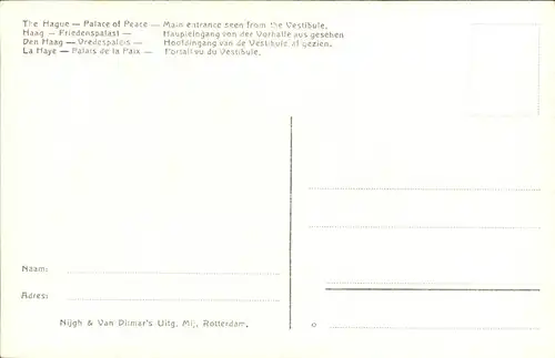 Den Haag Friedenspalast Haupteingang Vorderhalle