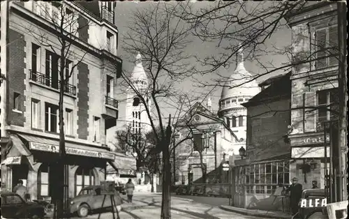 kk12078 Montmartre Paris La Place du Tertre eglise Kategorie. Paris Alte Ansichtskarten