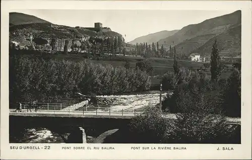 kk12167 Urgell Cataluna Pont sobre el Riu Balira Bruecke Kategorie.  Alte Ansichtskarten
