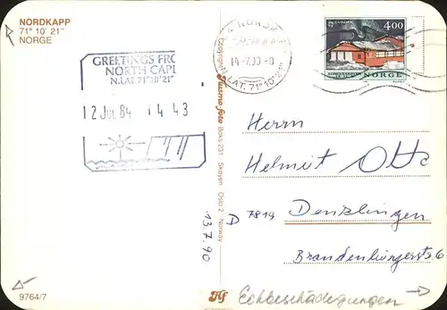 kk12258 Nordkapp Das Nordkapp Fliegeraufnahme Kategorie.  Alte Ansichtskarten