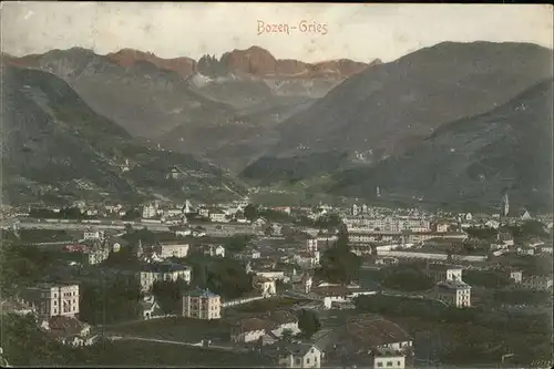 kk12328 Bozen Suedtirol Teilansicht Bozen Gries Kategorie. Bozen Suedtirol Alte Ansichtskarten