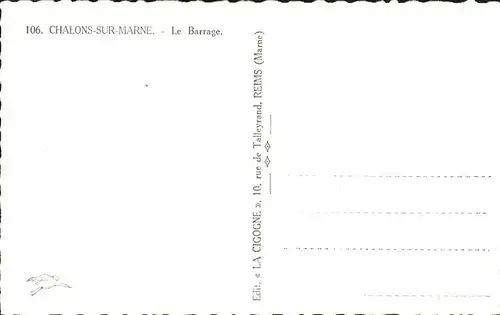 kk12530 Chalons-sur-Marne Ardenne Le Barrage Kategorie. Chalons en Champagne Alte Ansichtskarten