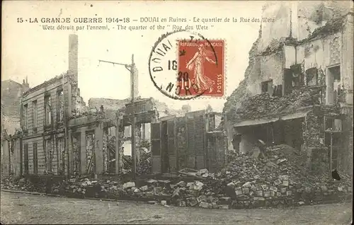 kk12694 Douai Nord Quartier de la Rue des Wetz en ruines La Grande Guerre 1914 - 1918 1. Weltkrieg Truemmer Kategorie. Douai Alte Ansichtskarten