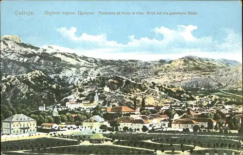 kk12735 Cetinje Panorama de toute la ville Gesamtansicht Kategorie.  Alte Ansichtskarten
