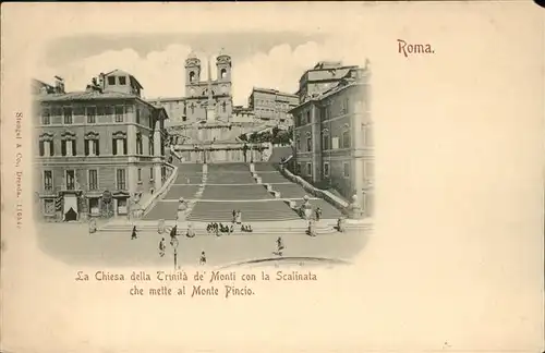 Rom Roma Chiesa della Trinita dei Monti con la Scalinata Monte Pincio /  /Rom