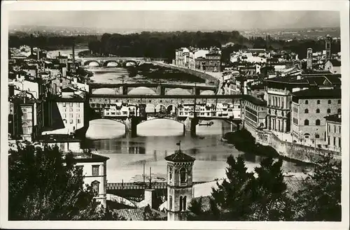 Firenze Toscana Veduta dei Lung Arni coi Ponti Arno Bruecke Kat. Firenze