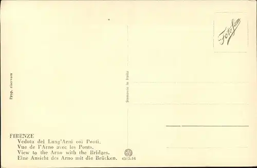 Firenze Toscana Veduta dei Lung Arni coi Ponti Arno Bruecke Kat. Firenze