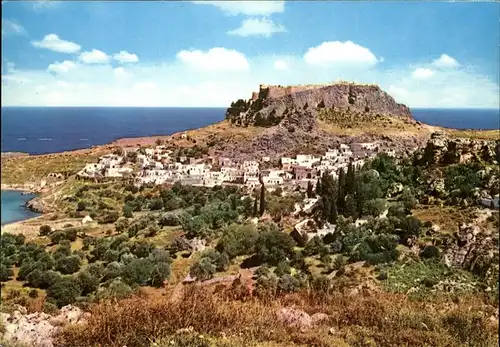 Lindos Lindo Ansicht mit seiner Akropolis Kat. Rhodes